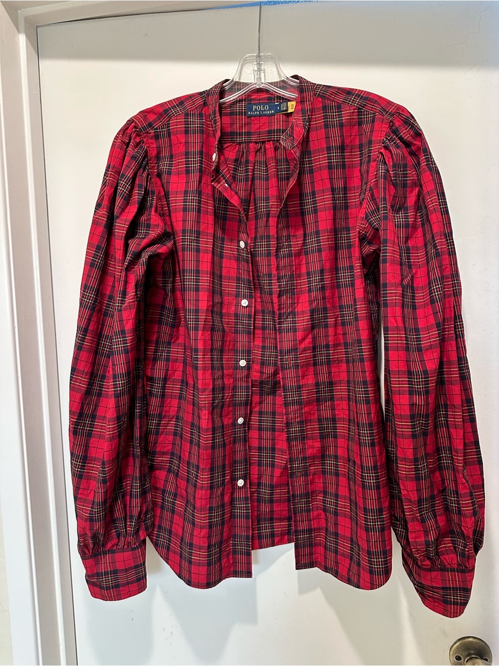 Polo Ralph Lauren Red Plaid Button-Down Shirt Size 8 Long Sleeve